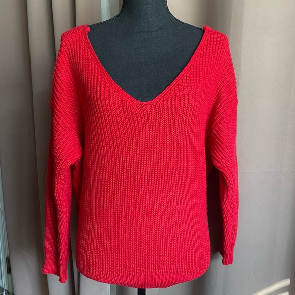 Majorelle Cross Twist Back Sweater Red XS - Picture 4 of 13